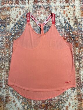 Nike Dri-FIT Peach Pink Racerback Tank Top Large Loose Fit